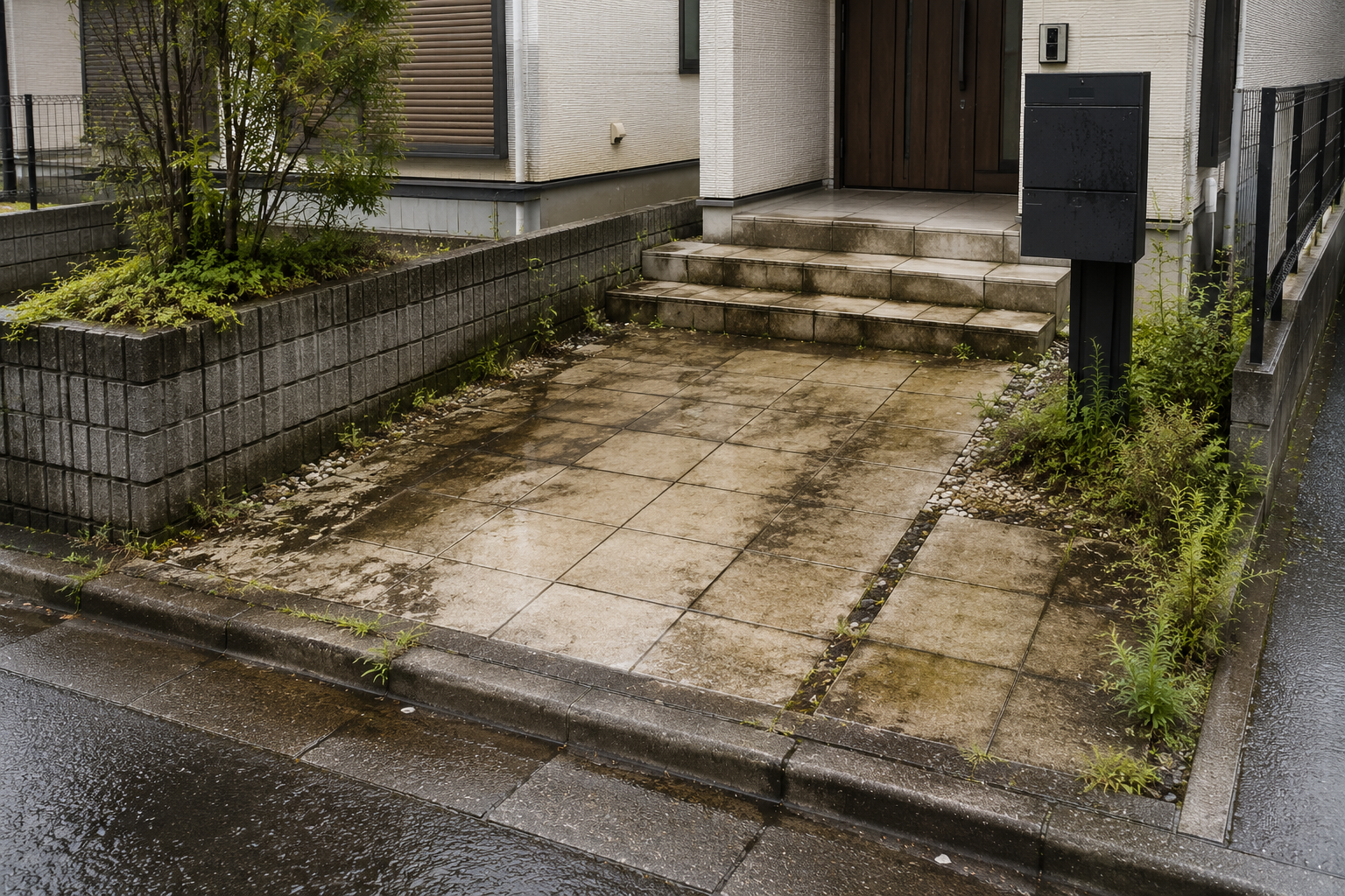 汚れやすい素材を選んでしまった外構イメージ
