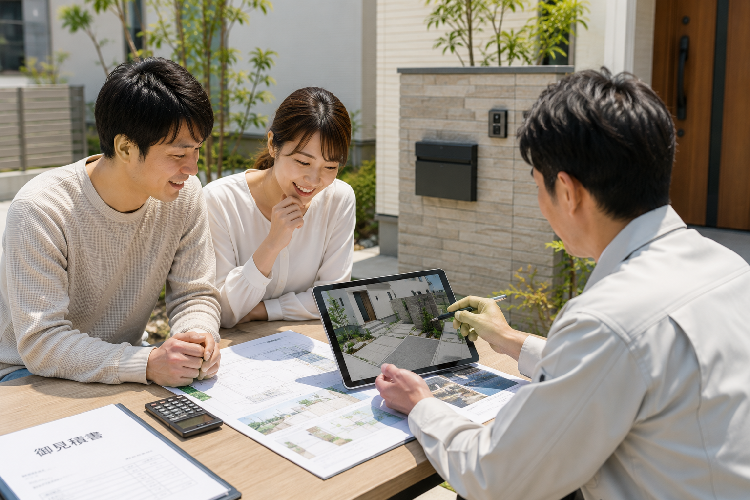 広島市で外構工事の保証や契約内容を確認するイメージ